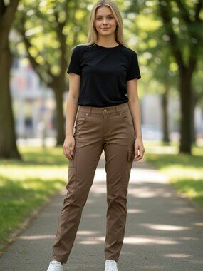 Halara Stretch High Waisted Zipper Pockets Solid Skinny Cargo Pants Sz. S